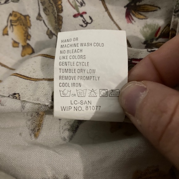 Men’s vintage Woolrich button down short sleeve shirt 2XL BirchFreshwater Fish - Picture 2 of 8